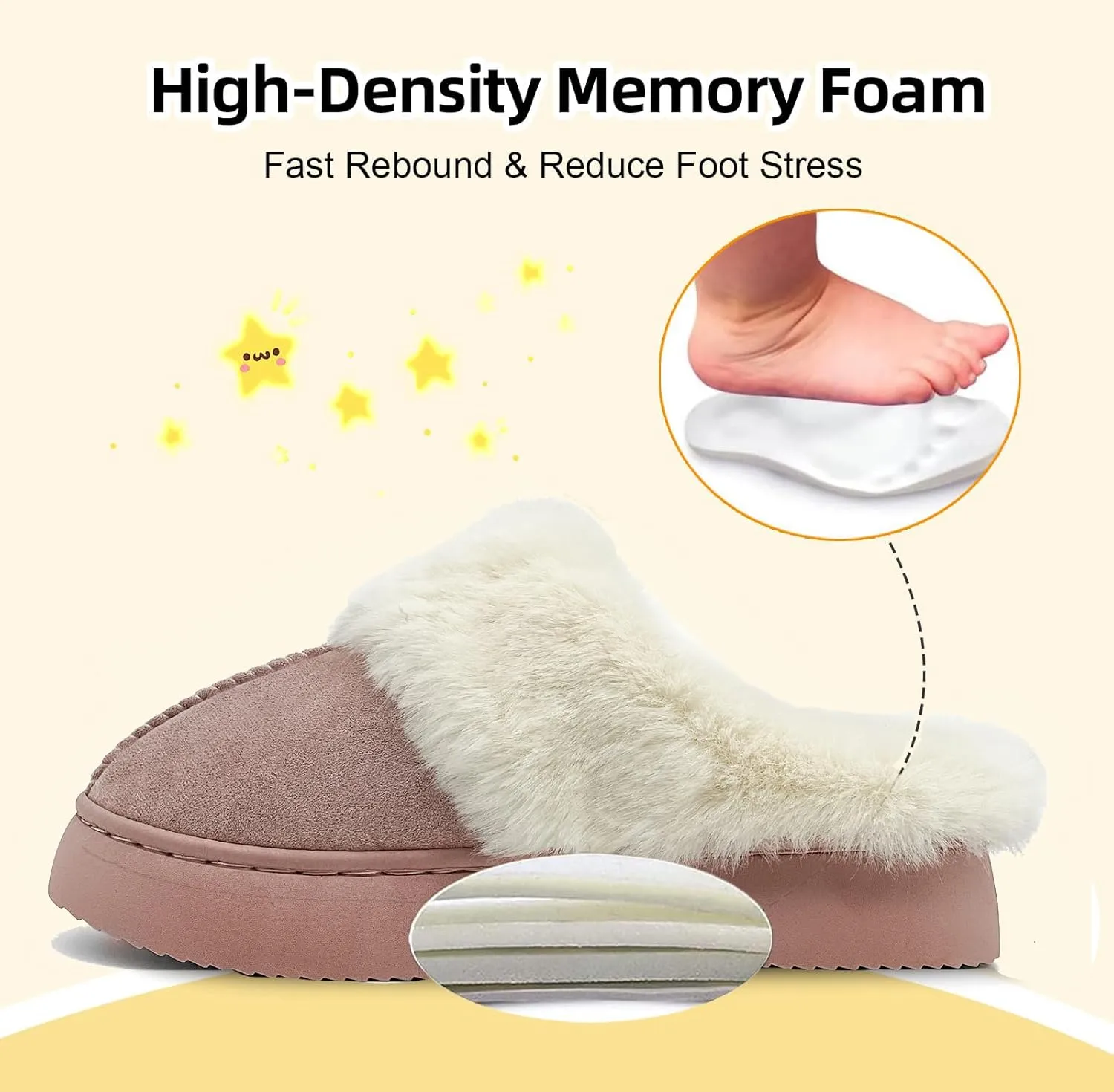 Fuzzy House Slippers for Kids Girls boys Soft Plush Platform House Shoes Memory Foam Warmth Slip-on Slippers Indoor Outdoor Big Kid
