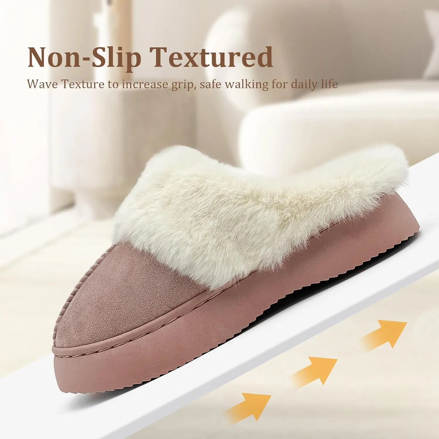 Fuzzy House Slippers for Kids Girls boys Soft Plush Platform House Shoes Memory Foam Warmth Slip-on Slippers Indoor Outdoor Big Kid