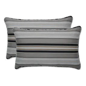 Getaway Stripe Black Rectangle Throw Pillow (Set Of 2)