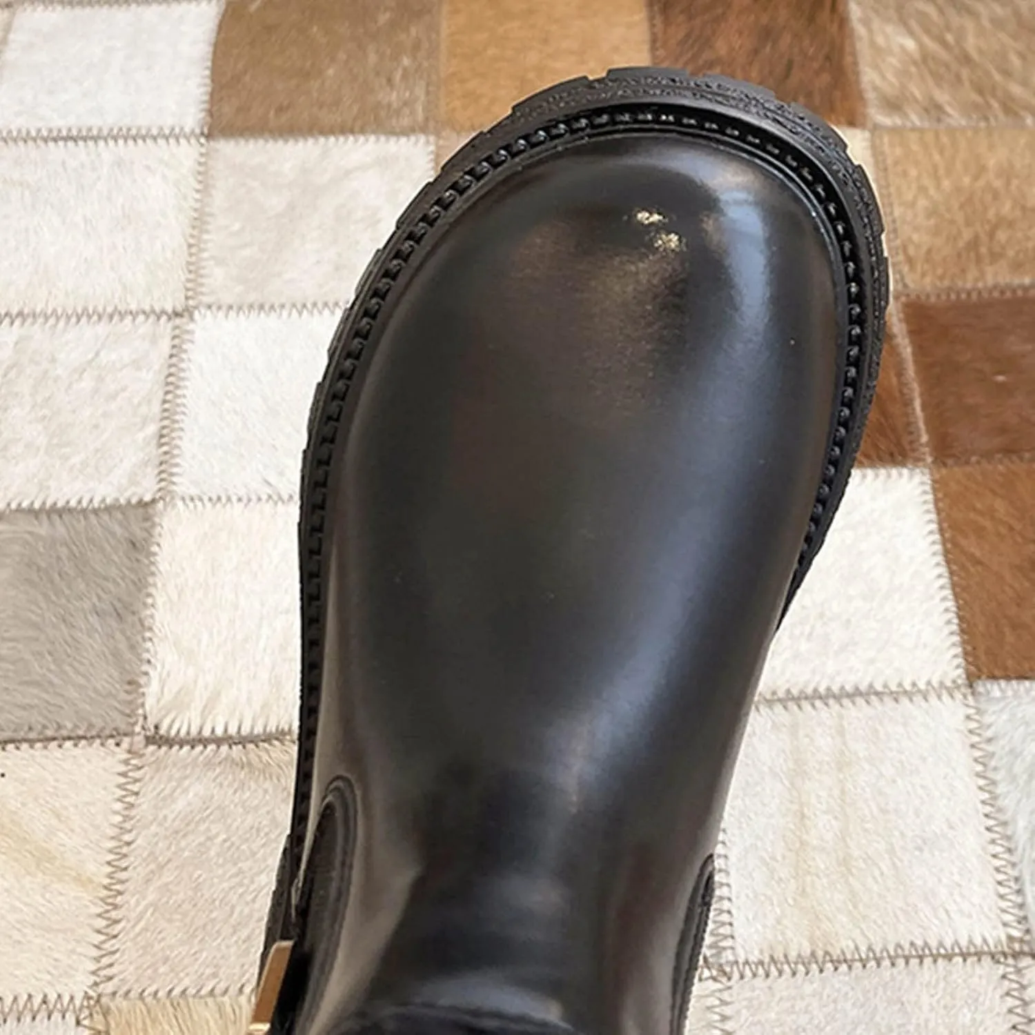 Girls Anti-slip Ankle Boots Water Proof Autumn Winter PU Leather Thick Bottom Pull On Riding Winter Boots for Big Girls