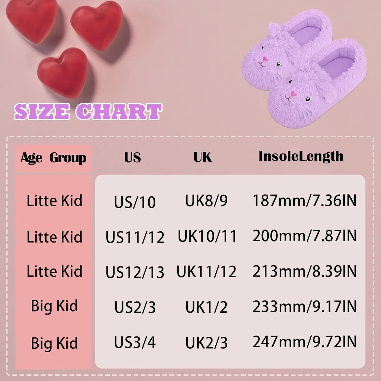 Girls House Slippers Cute Fuzzy Cat Animal Slippers Warm Winter Home House Shoes for Kids Bedroom Indoor Outdoor Shoes