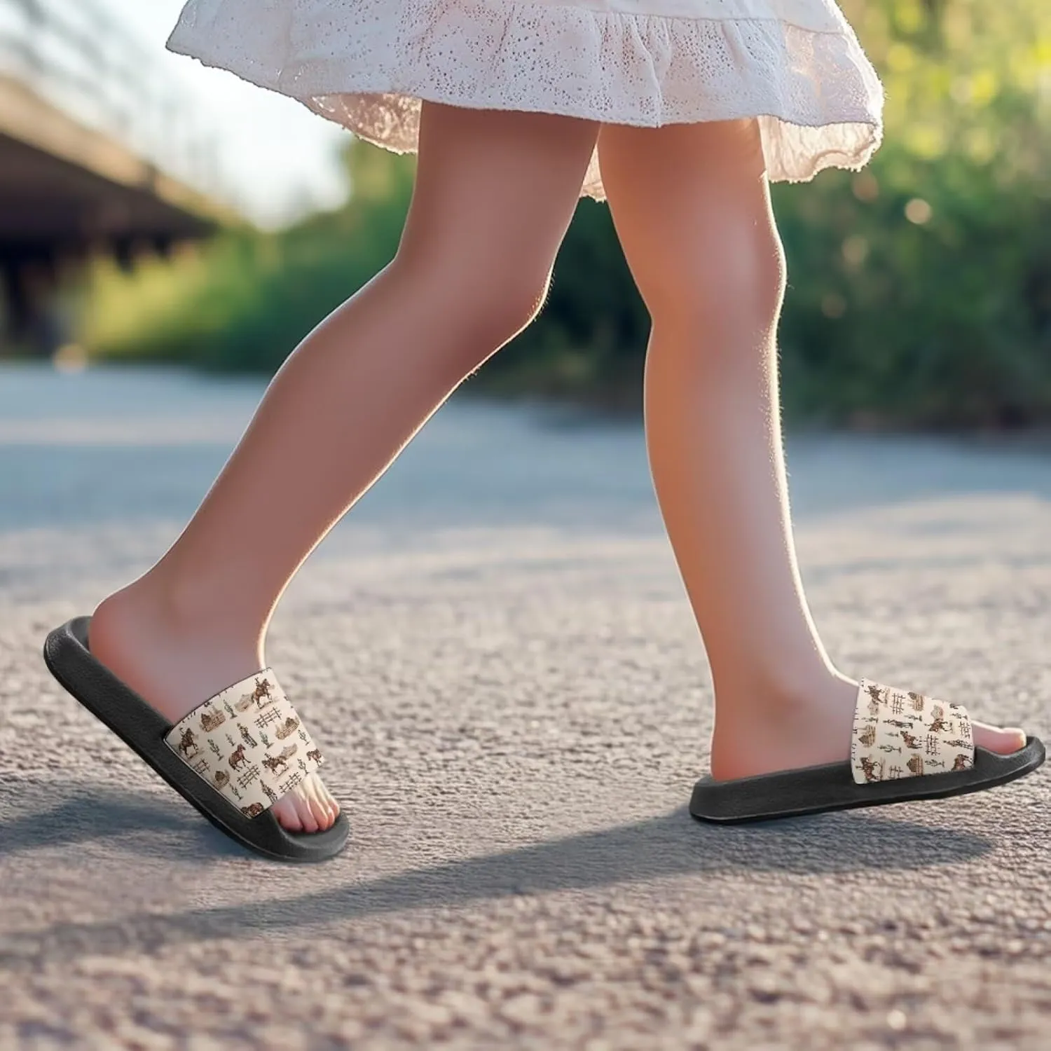 Girls Slide Sandals Breathable Summer Shoes for Kids with Non-Slip Sole Slides for Beach & Pool