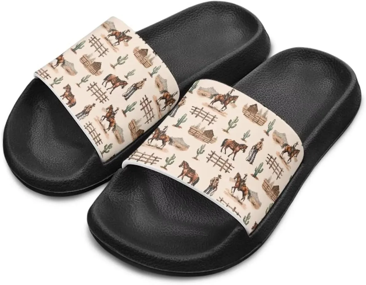 Girls Slide Sandals Breathable Summer Shoes for Kids with Non-Slip Sole Slides for Beach & Pool