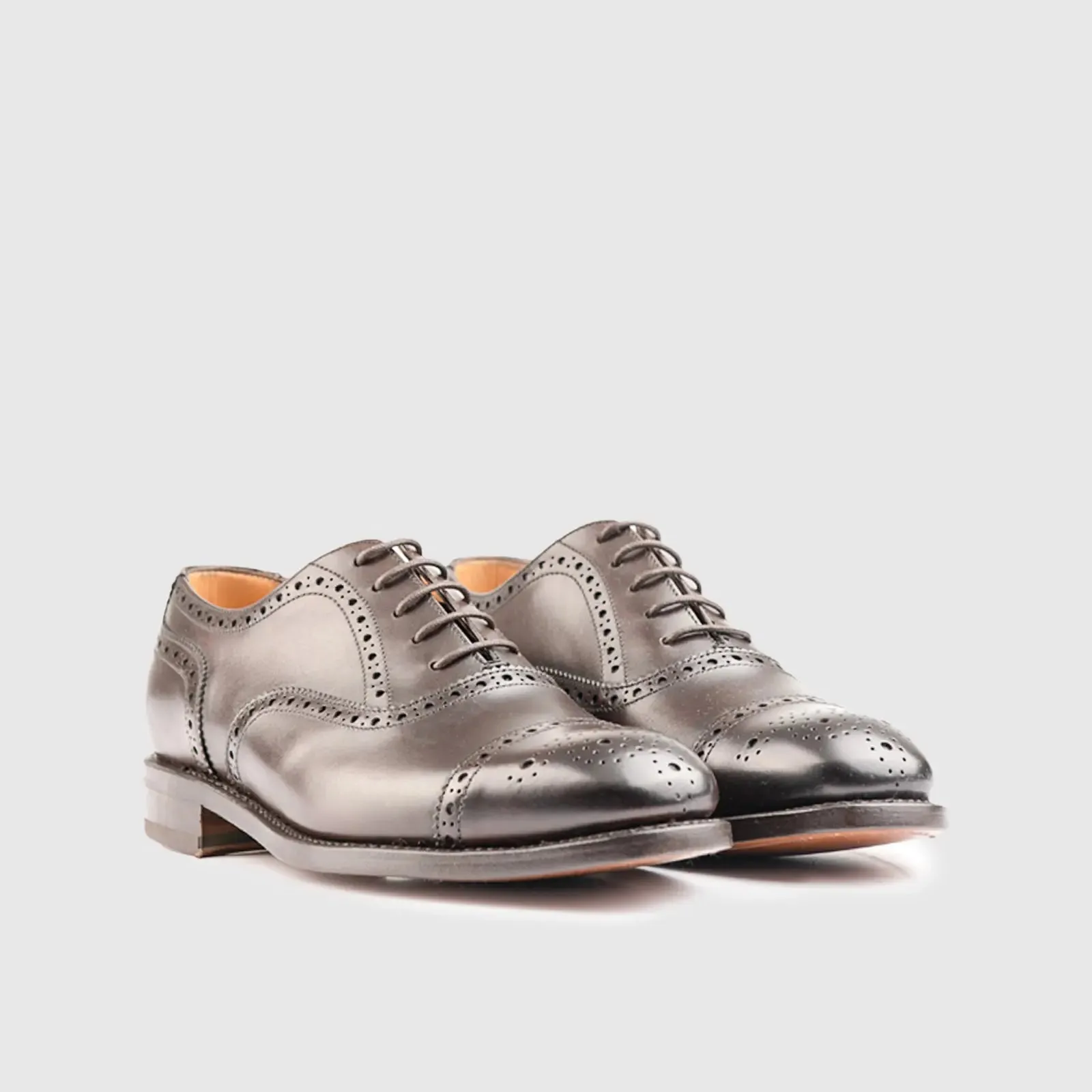 Goodyear Welt Oxford Strait Toe Cap With Punch 6870 Brown