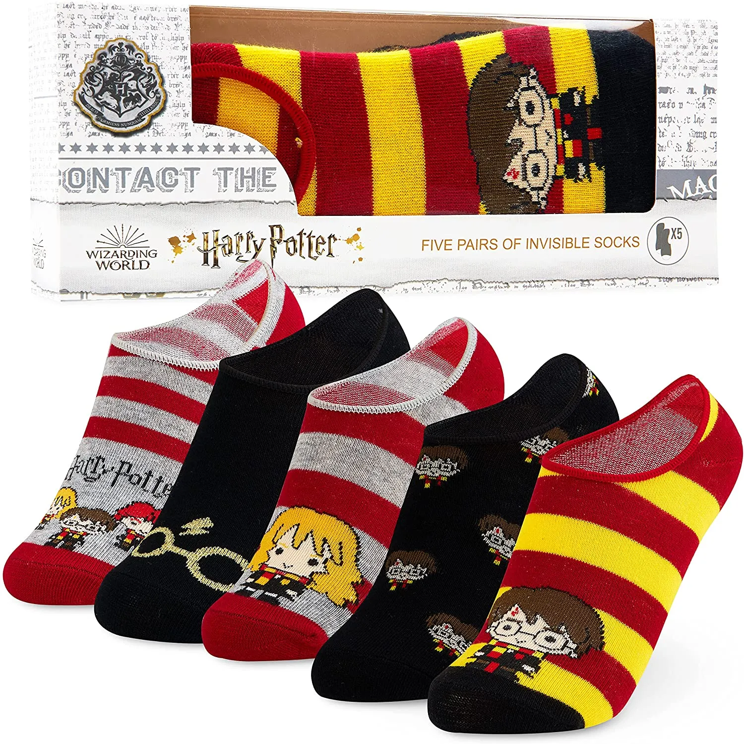 Harry Potter 5 Pairs Invisible Socks, No Show Socks Harry Potter Gifts