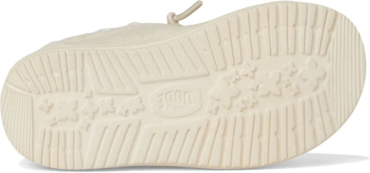 Hey Dude Kids Wendy Brushed Cozy (Toddler) - Loafers for Kids - Canvas Upper - Cotton Lining - Elastic Laces