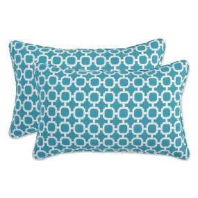 Hockley Teal Rectangle Throw Pillow (Set Of 2)