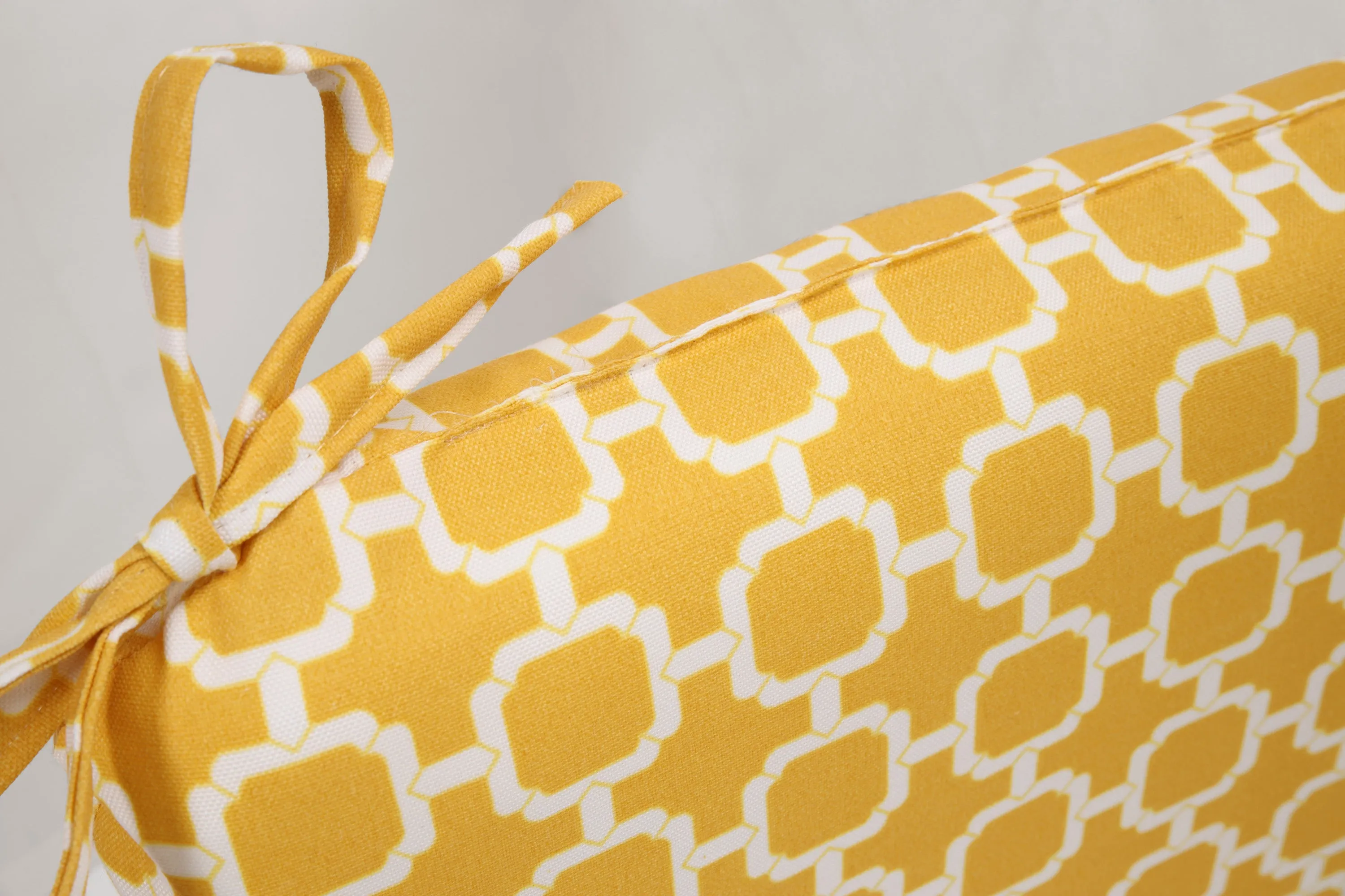 Hockley Yellow Rounded Corners Seat Cushion (Set Of 2)
