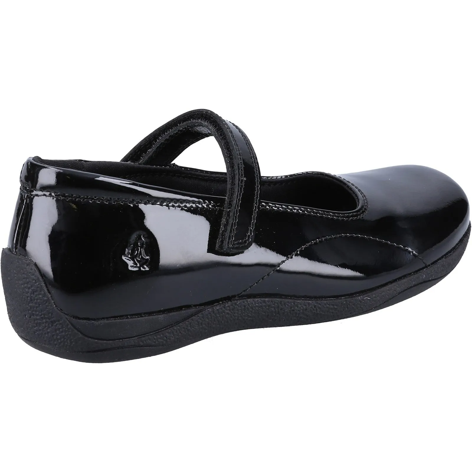 Hush Puppies Girls Aria Patent Leather School Shoes - Black