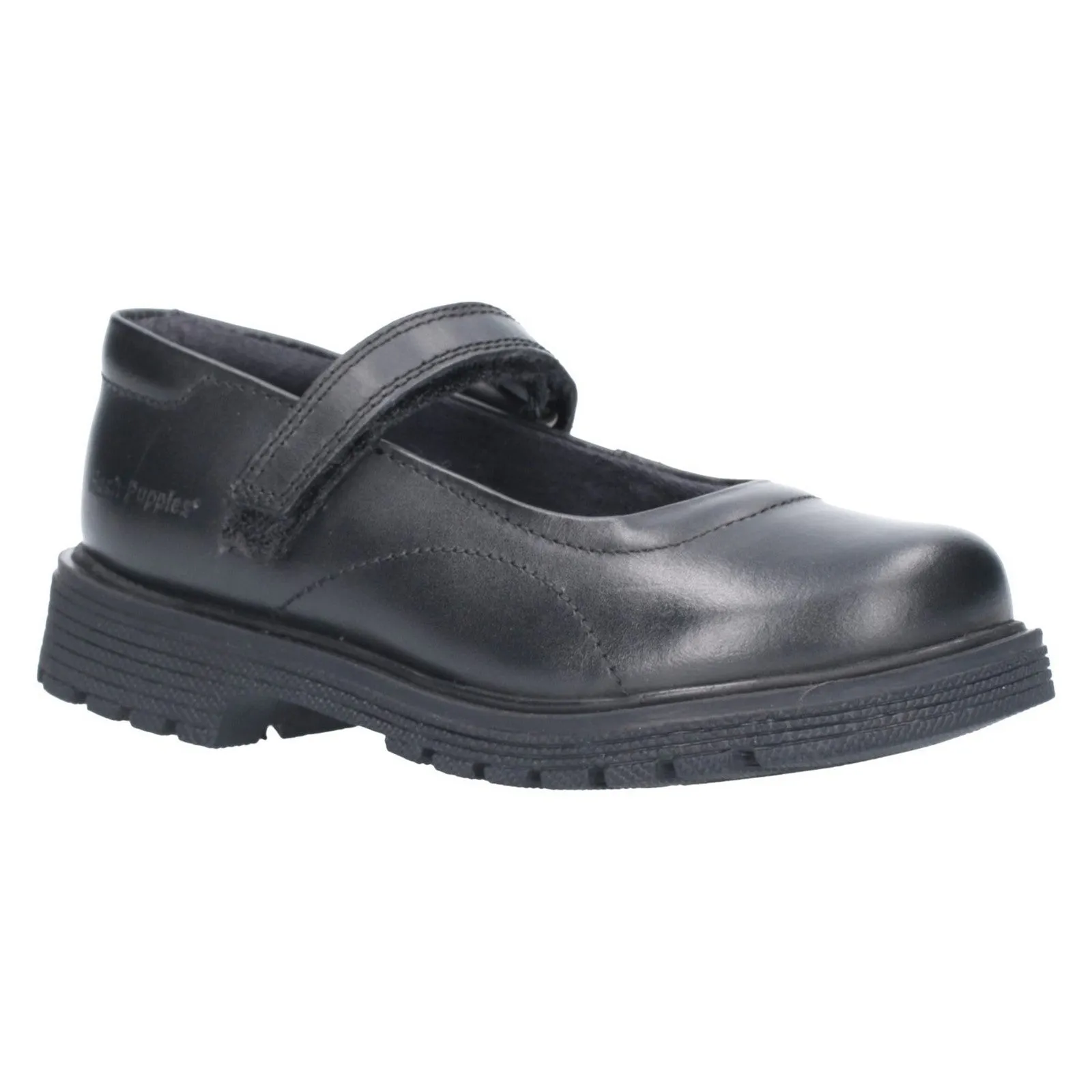 Hush Puppies Girls Black Tally Junior School Shoe
