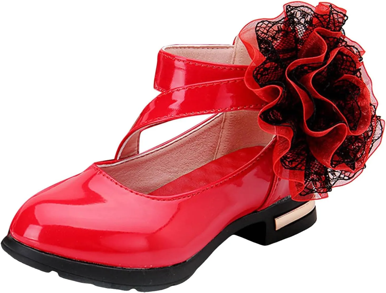 IWIHMIV Little Girl Shoes Princess Shoes Dress Shoes for Girls Girls Dress Shoes Flower Girl Shoe Mary Jane Low Heels for Wedding