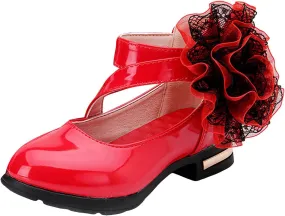 IWIHMIV Little Girl Shoes Princess Shoes Dress Shoes for Girls Girls Dress Shoes Flower Girl Shoe Mary Jane Low Heels for Wedding