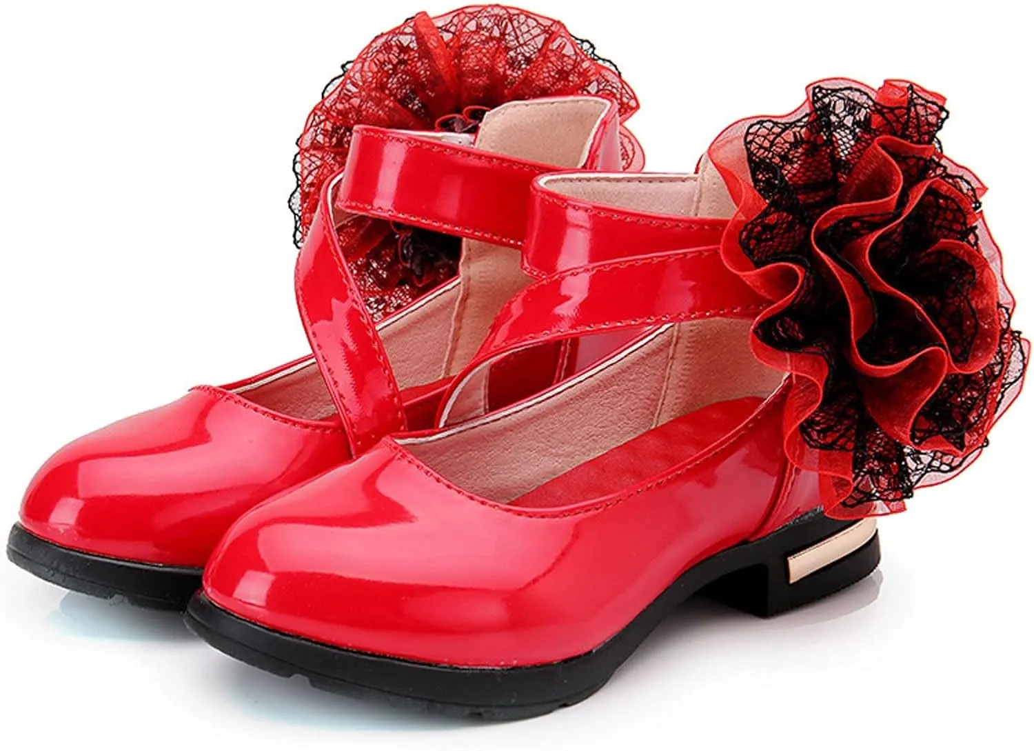 IWIHMIV Little Girl Shoes Princess Shoes Dress Shoes for Girls Girls Dress Shoes Flower Girl Shoe Mary Jane Low Heels for Wedding