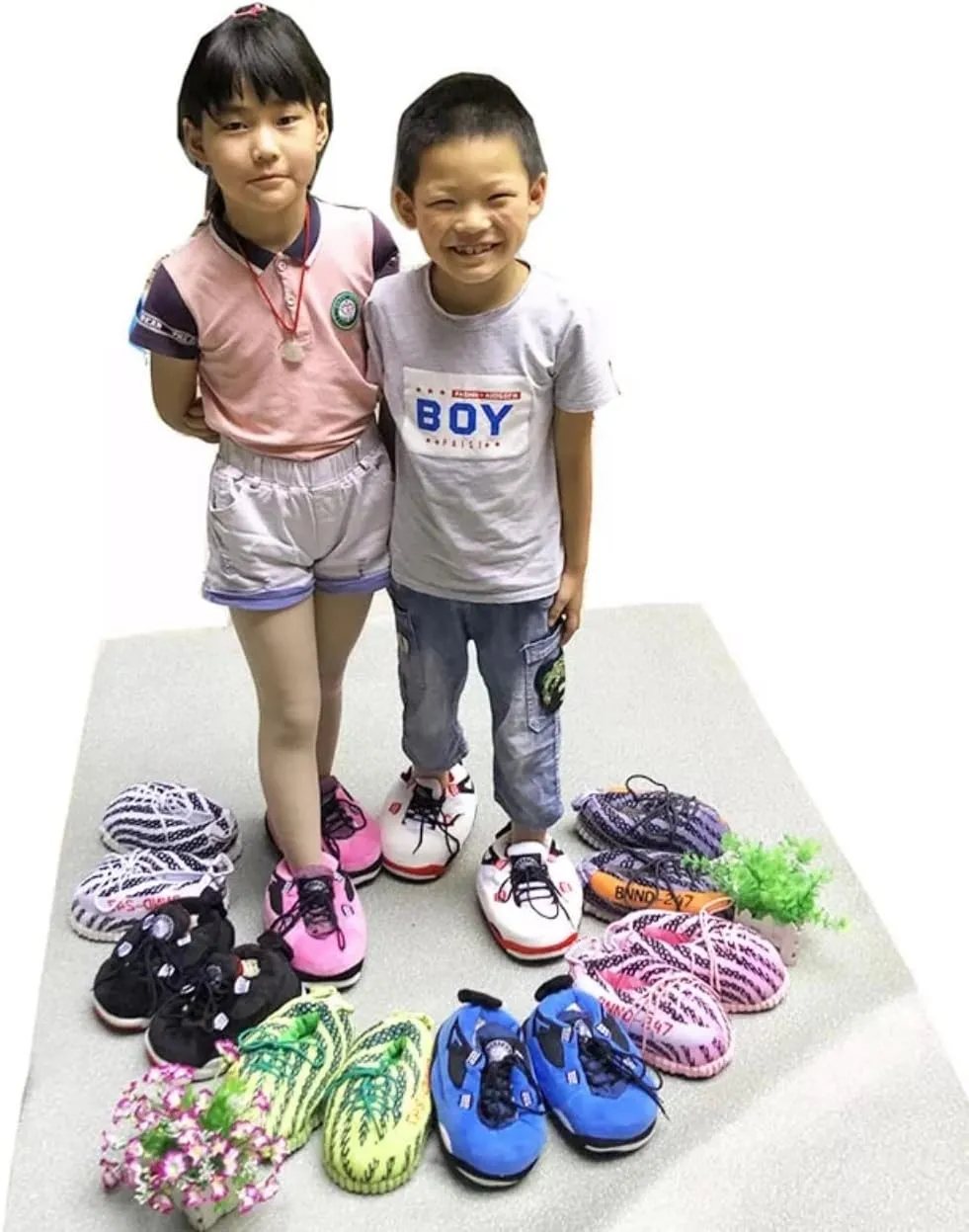 KrazeKickz Sneaker Slippers for KIDS - Fluffy Slides for Kids - Unisex