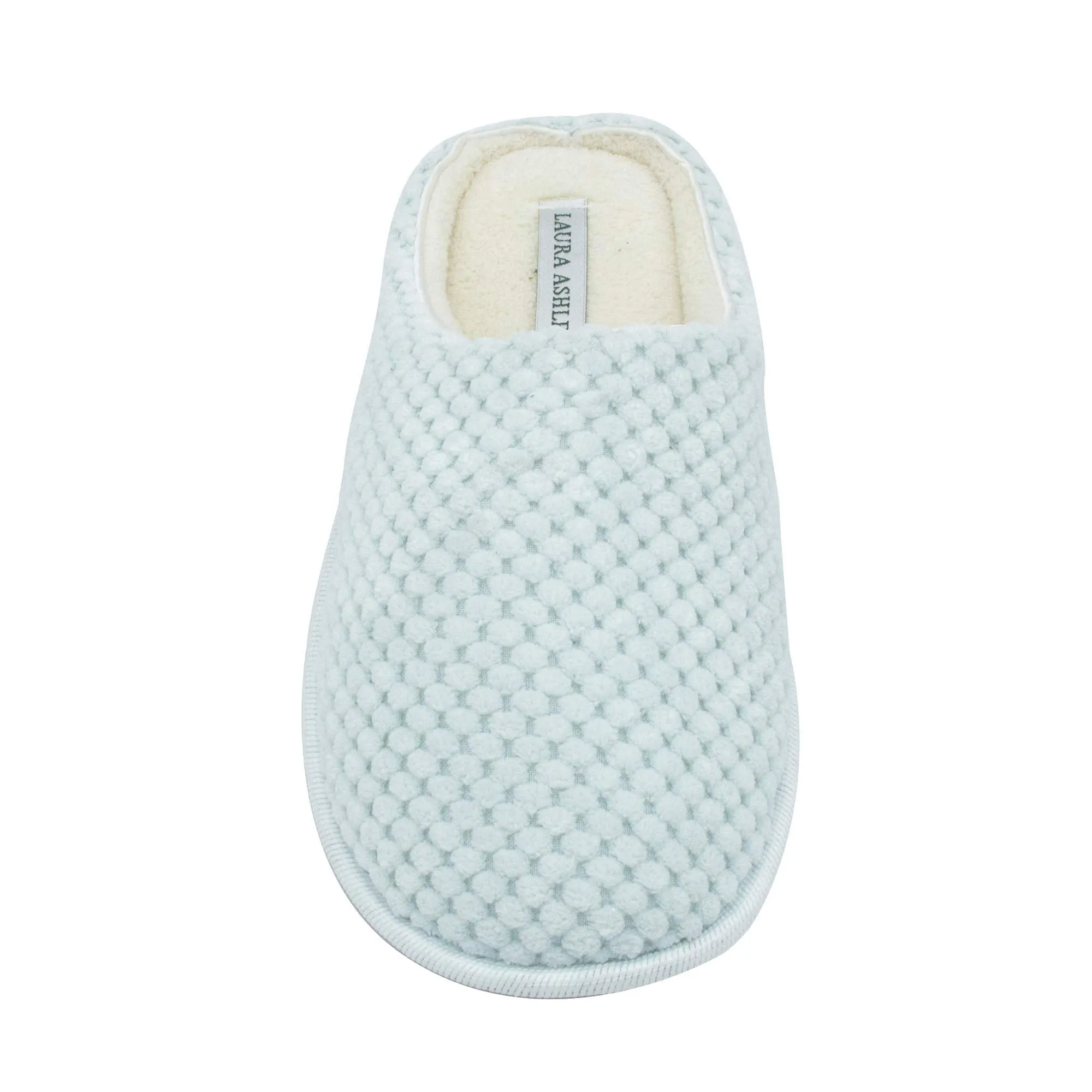 Laura Ashley Ladies Clog Style Spa Slippers with Memory Foam Insole in Sour Apple Green, Size M