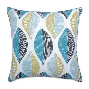 Leaf Block Teal/Citron 25-Inch Floor Pillow