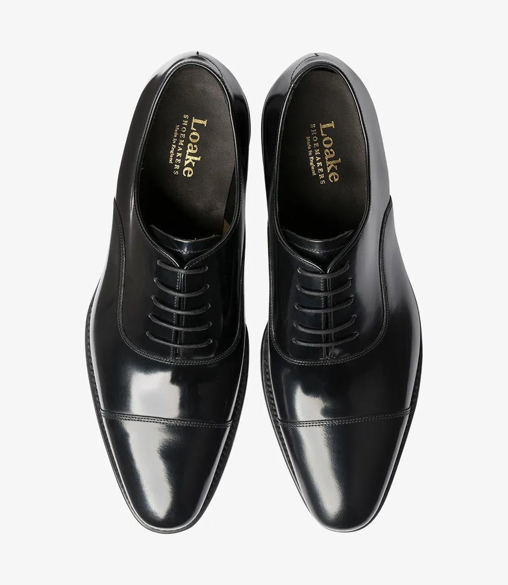 LOAKE SMITH BLACK OXFORD TOE CAP LEATHER SOLE F-MEDIUM