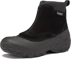 LONDON FOG Holborn Snow Boots for Men - Suede Leather Waterproof, Lined Insulated Zip Up Men’s Winter Snow Boots Size 8