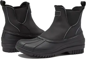 LONDON FOG Tyler Slip On Rain and Snow Boots for Men - Leather Waterproof Chelsea Duck Boots, Lined Insulated Men’s Winter Snow Boots Size 7