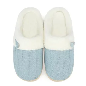 NineCiFun Women's Slip on Fuzzy Slippers Memory Foam House Slippers Outdoor Indoor Warm Plush Fur Lining size 7 8 light blue
