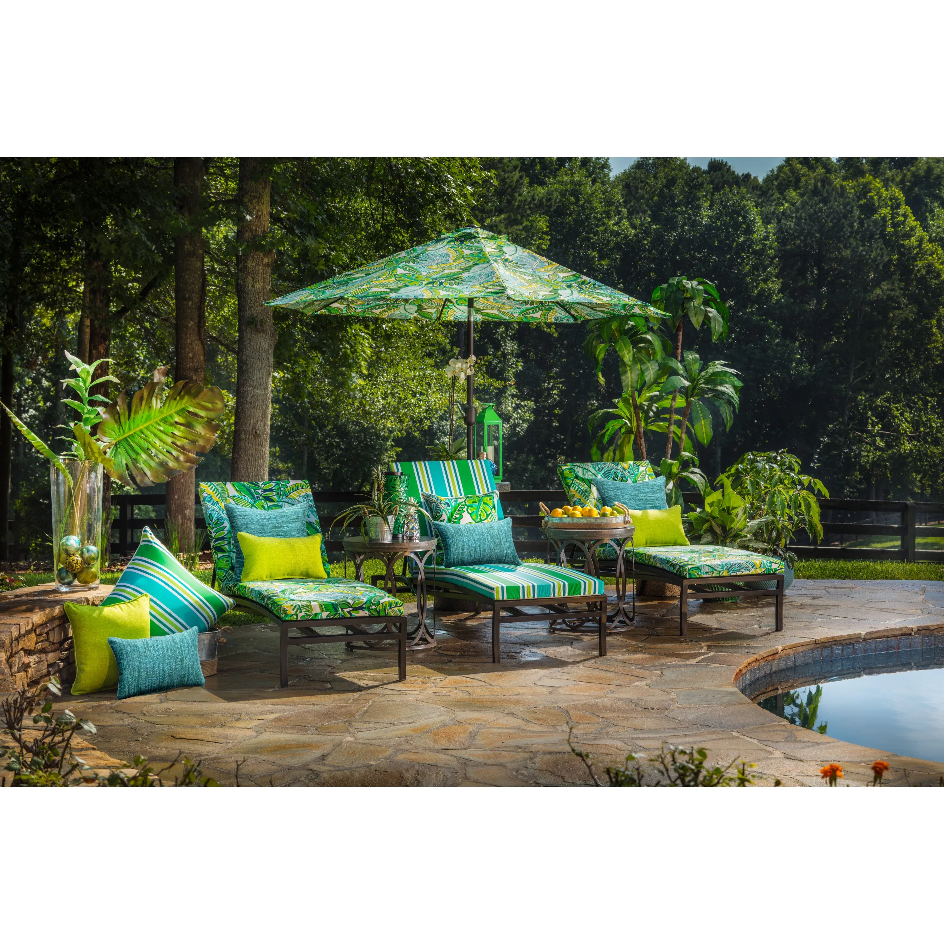 Outdoor/Indoor Baja Linen Lime 18.5-inch Throw Pillow (Set of 2)