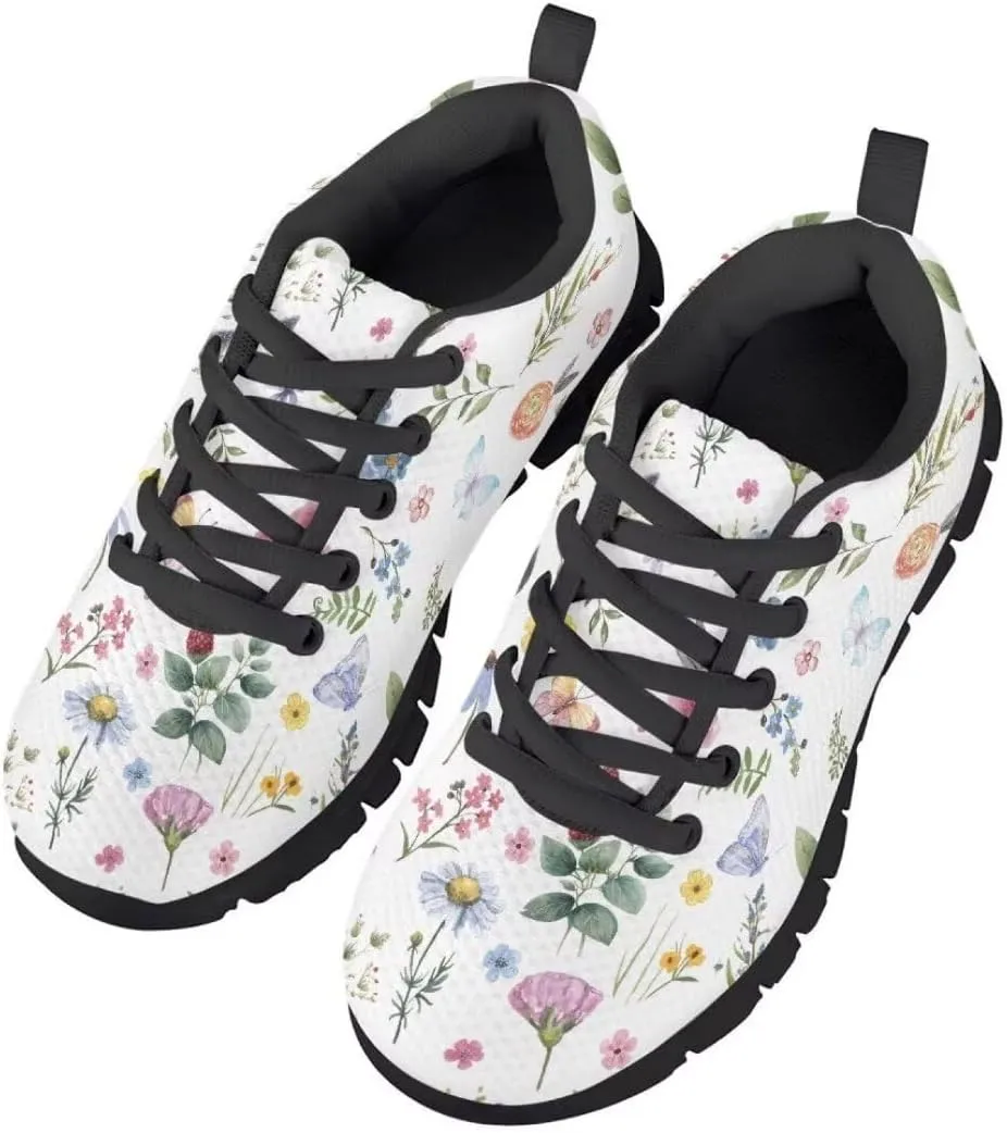 Pinupub Tennis Casual Sports Shoes for Kids Breathable Soft Athletic Non Slip Tie Lace Sneakers