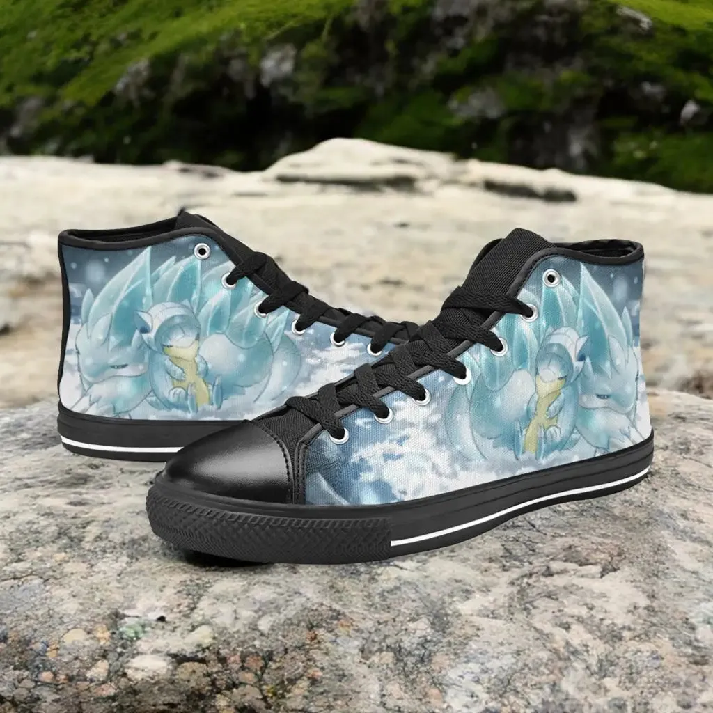 Pokemon Ice Sandshrew Sandslash Shoes High Top Sneakers for Kids and Adults