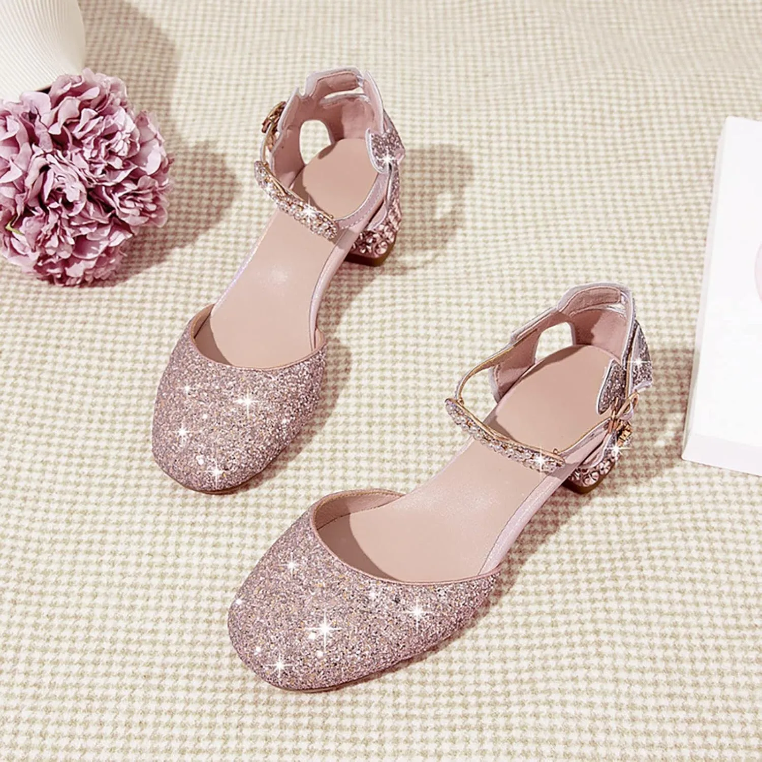 Princess Costumes Shoes, Cosplay Birthday Party Dress Up Sandals for Girls, Toddler or Kids