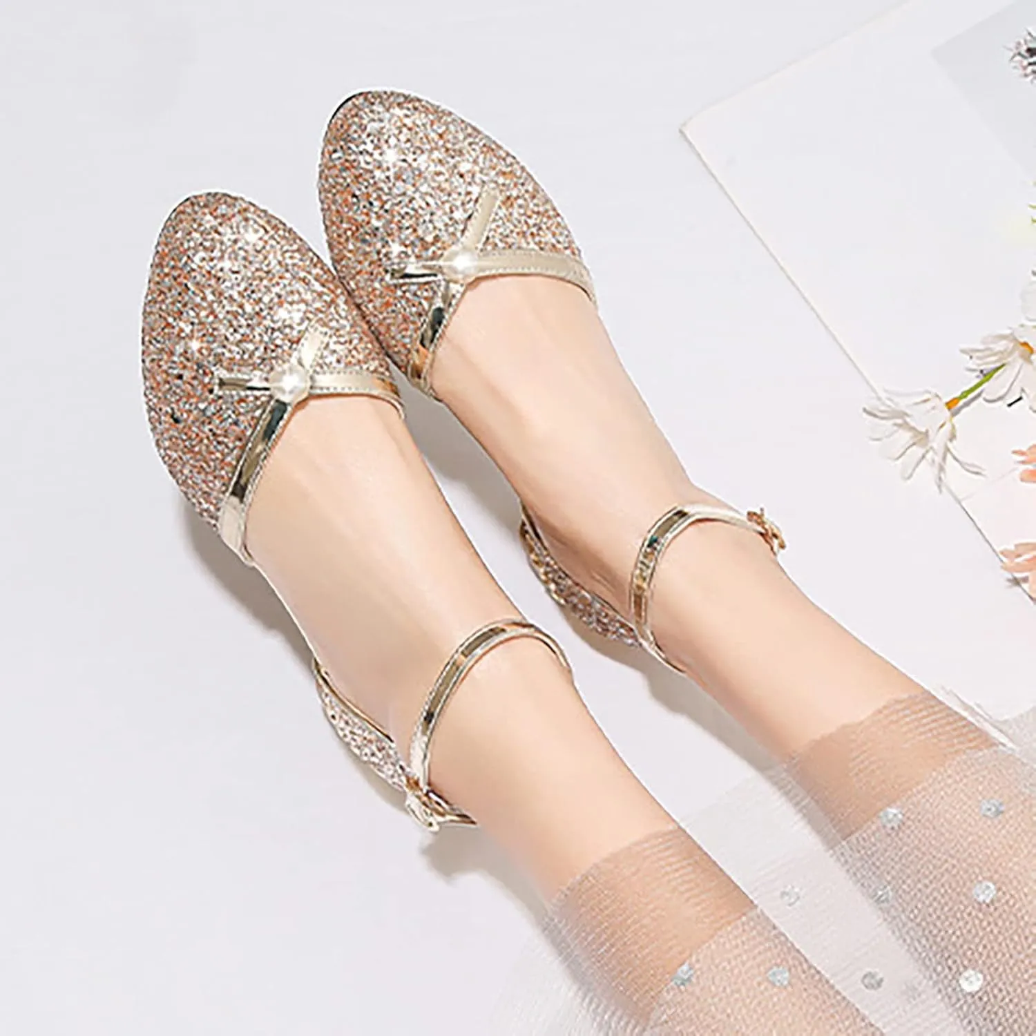 Princess Costumes Shoes, Cosplay Birthday Party Dress Up Sandals for Girls, Toddler or Kids