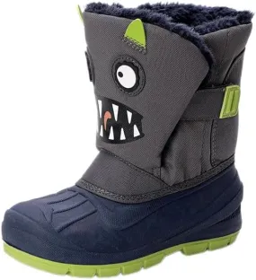 SECHRITE Toddler Kids Snow Boots Winter Boots Waterproof Outdoors Cartoon Animal Pattern Booties for Boys Girls - Toddler/Little Kid