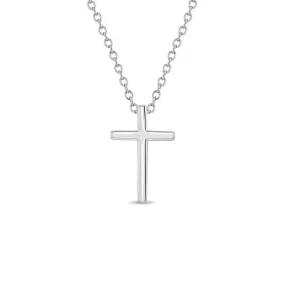 Small Cross 14mm Toddler/Kids/Girls Necklace Religious - Sterling Silver