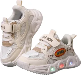 Sneakers for Girls Casual Baby Soft Walking Shoes Kids Baby Girls LED Light Up Luminous Running Sport Shoes Mesh Sneakers
