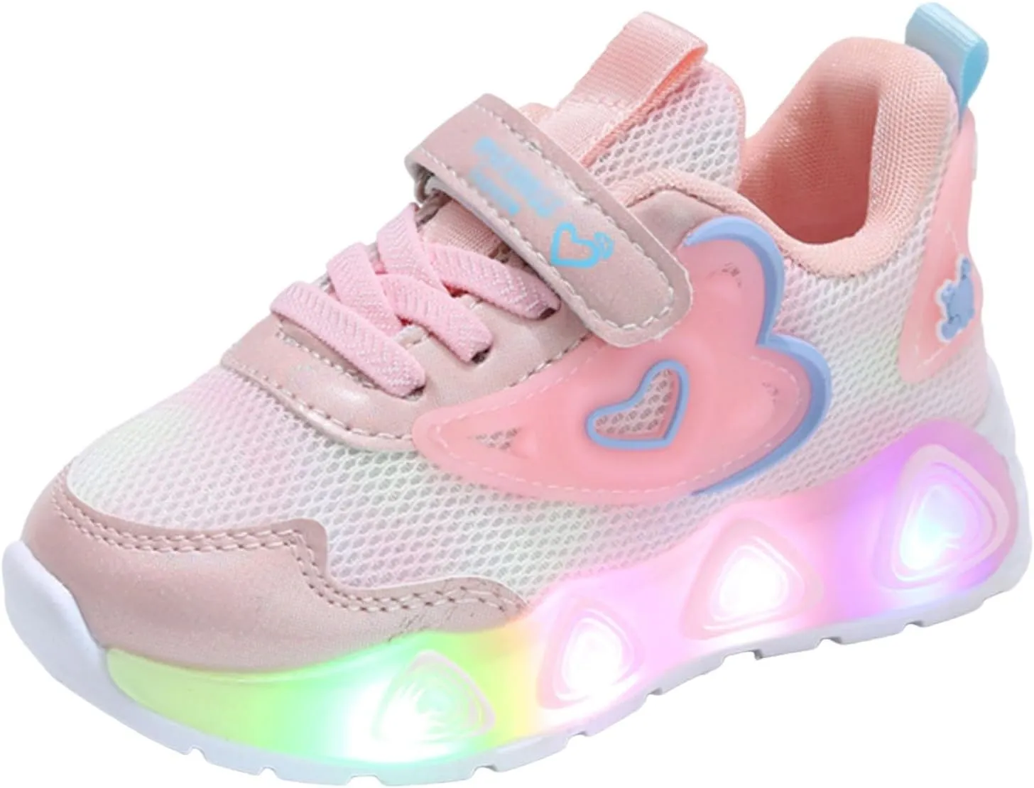 Sneakers for Girls Mesh Breathable LED Light Up Flashing Boys Girls Lightweight Adorable Running Sneakers Little Kid