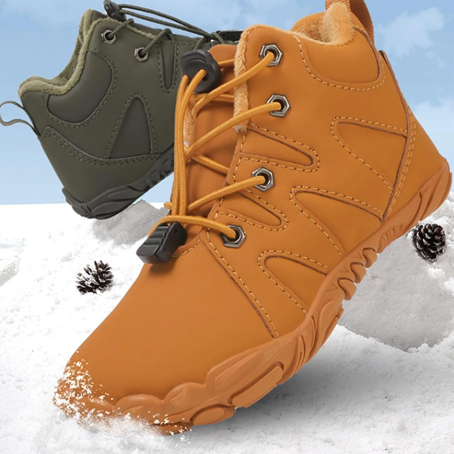 Snow Boots for Kids, Insulated Water Proof Winter Boots for Boys Girls Lightweight Warm Walking Sports Ankle Boots