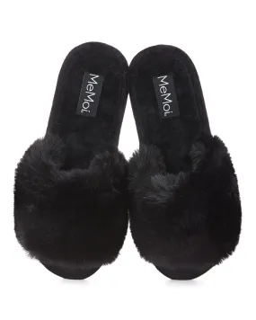 The Bette Plush Open-Toe Slipper