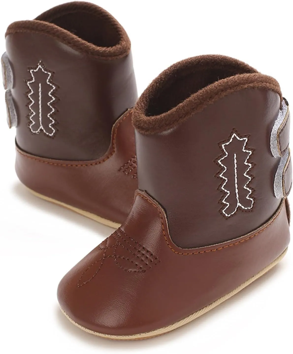 Toddler Infant Leather Soft Sole Cowboy Boots for Baby Boys Girls Newborn Prewalker Non Slip Shoes with Embroidery