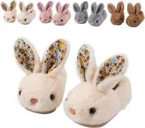 Toddler Rabbit Winter Slippers - Soft Plush Indoor Bunny Slippers for Girls & Boys