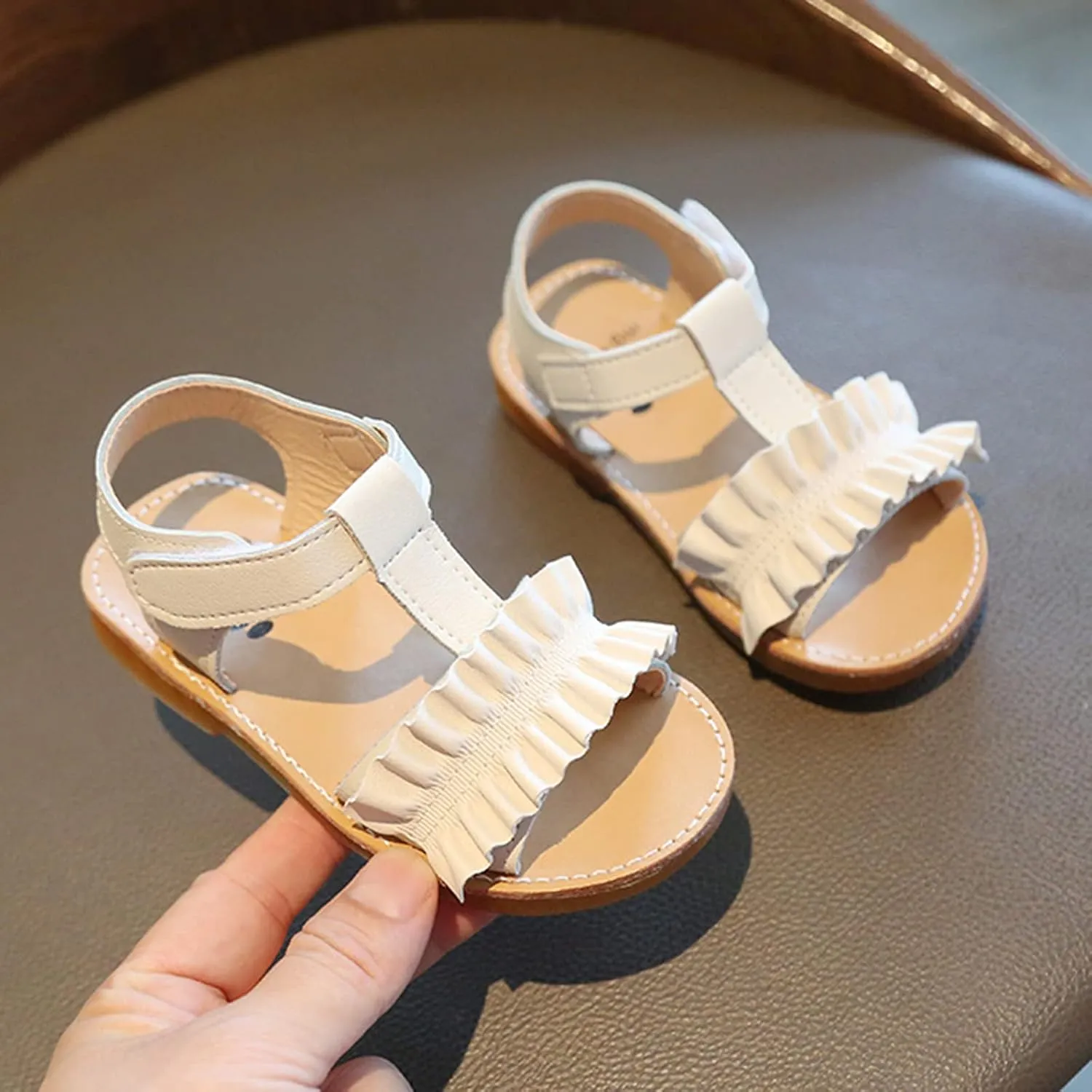 Toddler Sock Shoe Girl Children Kids Non-Slip Princess Ruffles Shoes Girls Beach Sandals for Teen Girls
