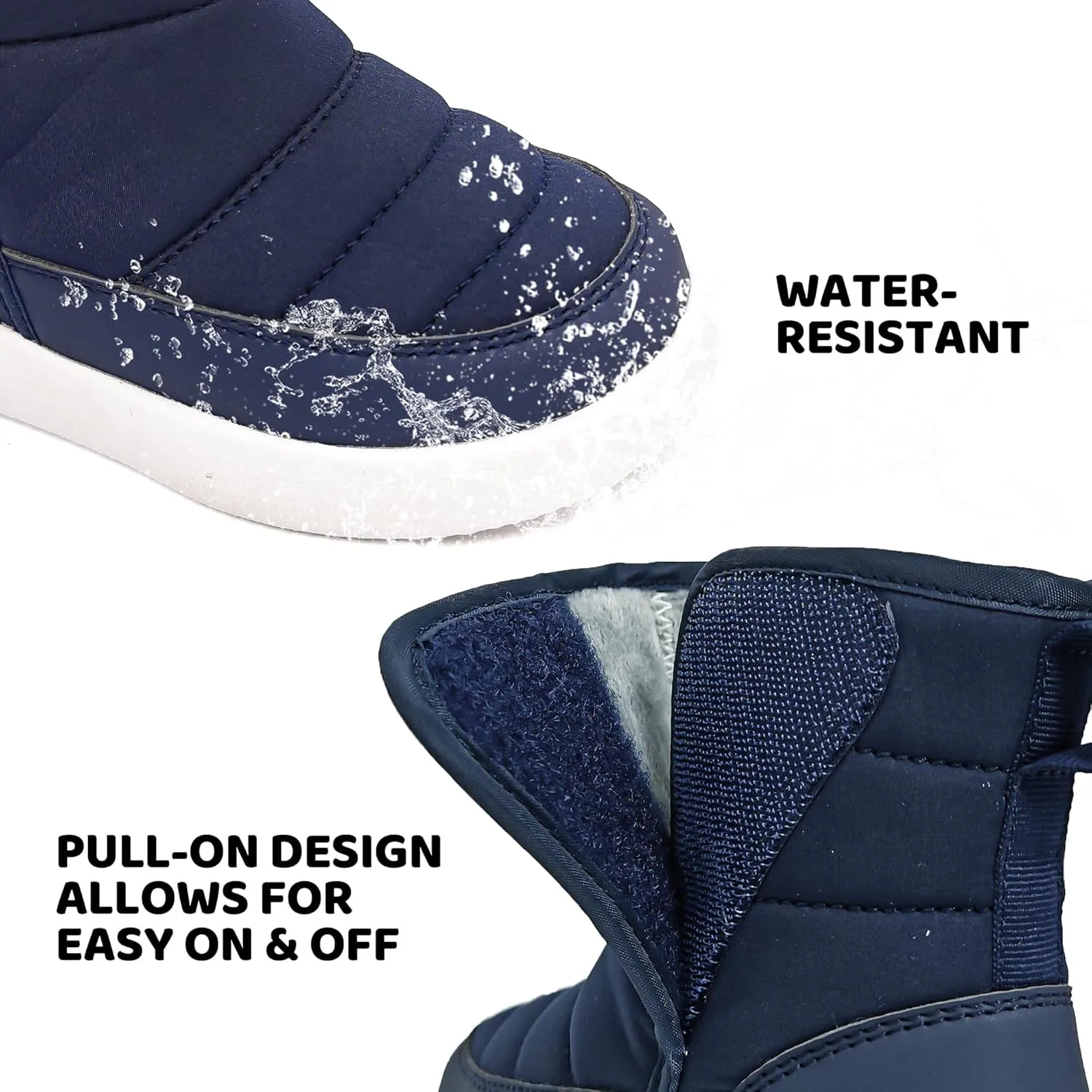 Umerigo Toddler Snow Boots Kids Girls Boys Winter Lightweight Waterproof Warm Fur Lined Boots for Toddler Little Kids