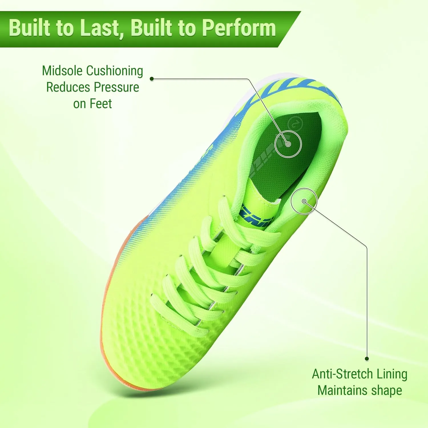 Vizari Santos Kids Indoor Soccer Shoes | Synthetic & Water Resistant Kids Soccer Cleats | Durable Football Shoes with Rubber Outsole for Maximum Traction for Boys and Girls