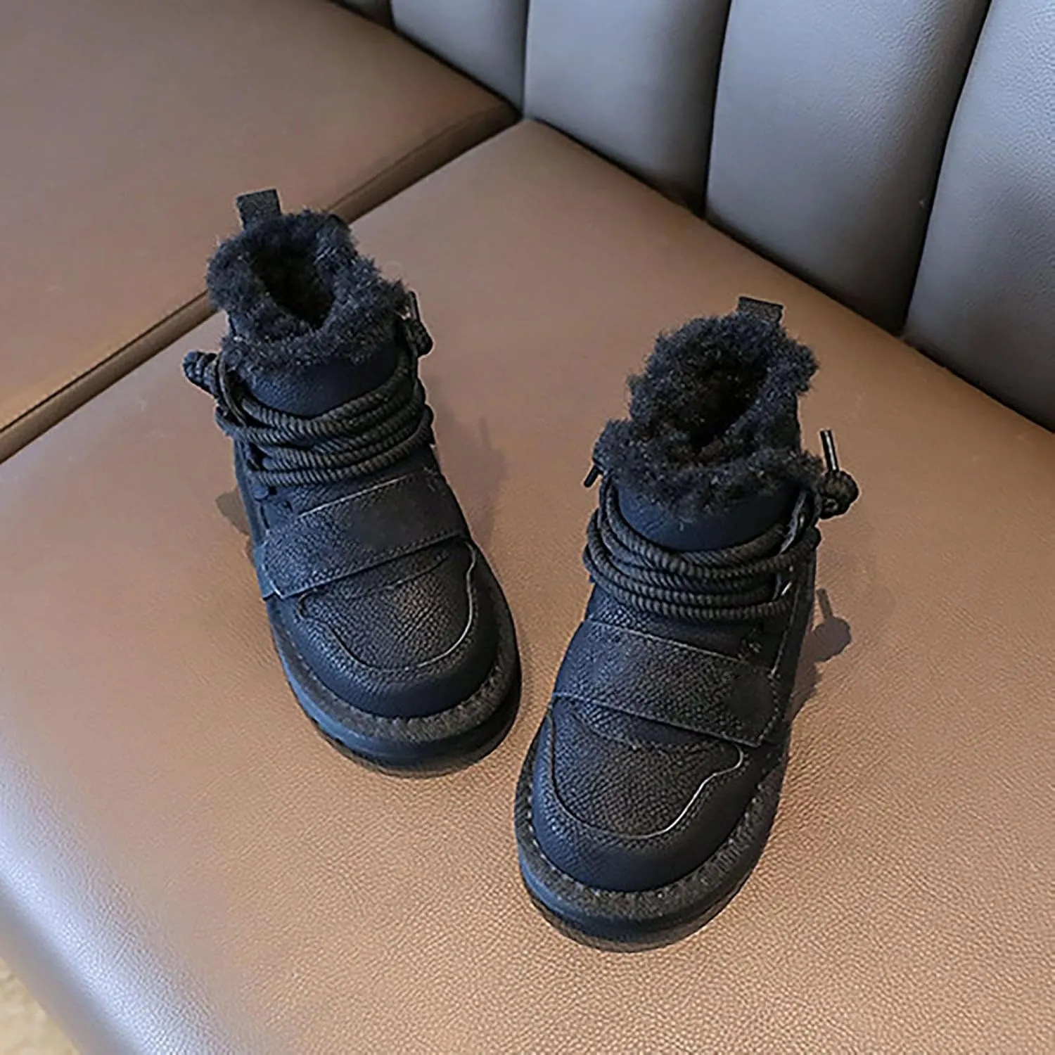 Winter Girls Boys Ankle Boots Kids Comfortable Warm Lined Comfort Casual Sports Shoes for Little Boy Rain Boots Size 6