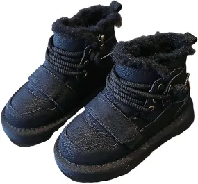 Winter Girls Boys Ankle Boots Kids Comfortable Warm Lined Comfort Casual Sports Shoes for Little Boy Rain Boots Size 6