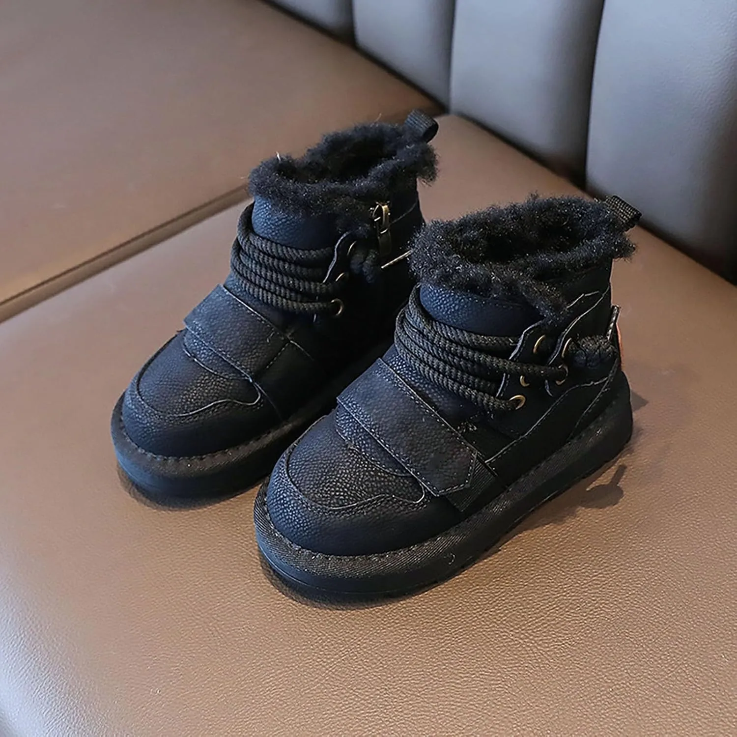 Winter Girls Boys Ankle Boots Kids Comfortable Warm Lined Comfort Casual Sports Shoes for Little Boy Rain Boots Size 6