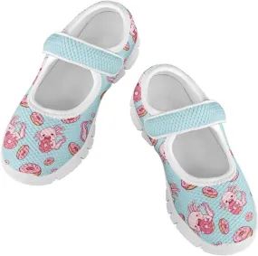 Yzaoxia Girls Slip On Shoes Mesh Breathable Athletic Walking Running Shoes for Kids Hook and Loop Sport Shoes Tennis Shoes Lightweight Barefoot Shoes Casual Footwear for School Gym Outdoor