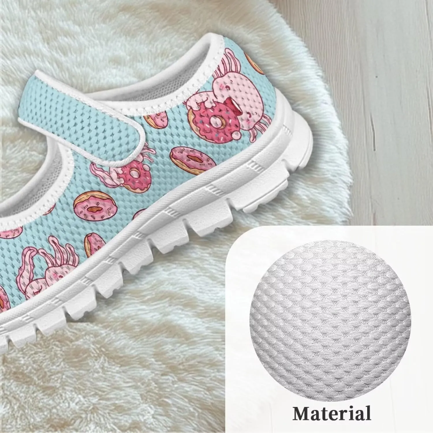 Yzaoxia Girls Slip On Shoes Mesh Breathable Athletic Walking Running Shoes for Kids Hook and Loop Sport Shoes Tennis Shoes Lightweight Barefoot Shoes Casual Footwear for School Gym Outdoor