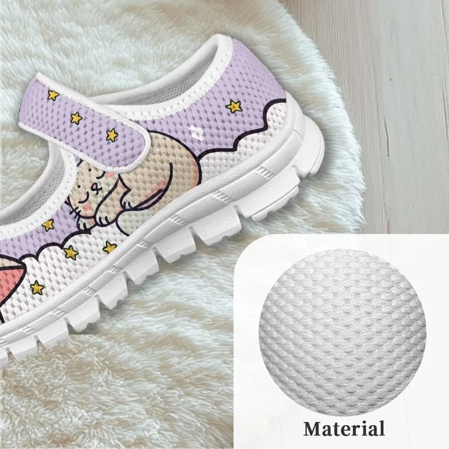 Yzaoxia Girls Slip On Shoes Mesh Breathable Athletic Walking Running Shoes for Kids Hook and Loop Sport Shoes Tennis Shoes Lightweight Barefoot Shoes Casual Footwear for School Gym Outdoor